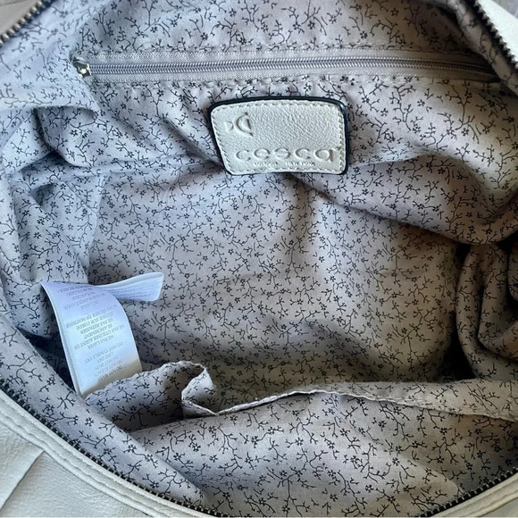 77%OFF❣️Cesca Beige Cream Ribbed Bucket Handbag - Picture 9 of 16